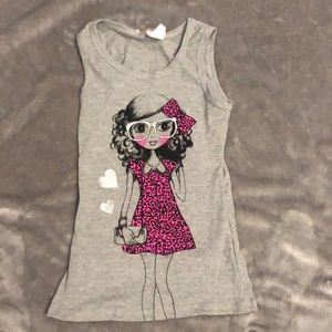 Pink Leopard Doll Tank Shirt Size 7/8